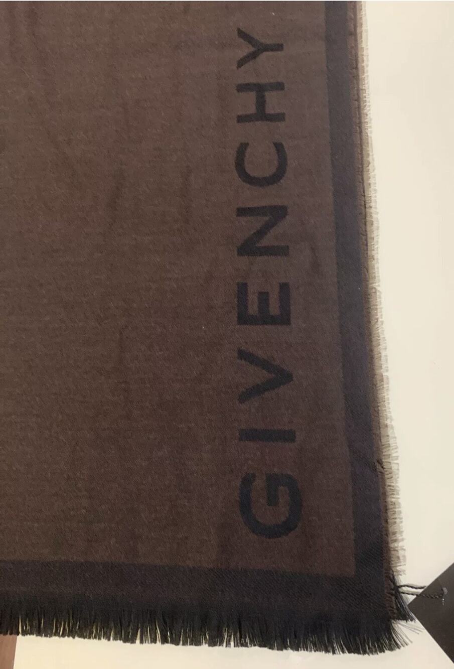 New GIVENCHY Wool Logo Scarf Black Brown Women Men Unisex